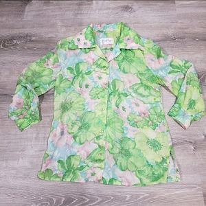 Vintage 3 Flaggs Floral Button Down